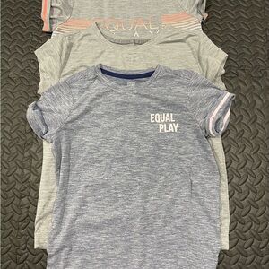 Athleta Silver and Blue Short Sleeve Tees